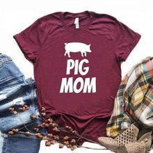 Load image into Gallery viewer, Pig Mom Print Women tshirt 2020
